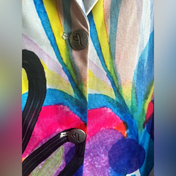 Missy bright printed jacket blazer with rhinestones. - Picture 3 of 9